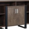 Zale 47 Inch Wood Buffet Sideboard Console, 1 Cabinet, Sled Base, Brown
