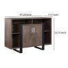 Zale 47 Inch Wood Buffet Sideboard Console, 1 Cabinet, Sled Base, Brown