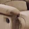 Deby 35 Inch Modern Motion Recliner Chair, Soft Microfiber Seat, Brown