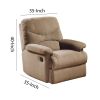 Deby 35 Inch Modern Motion Recliner Chair, Soft Microfiber Seat, Brown