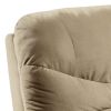 Deby 35 Inch Modern Recliner, Foam Cushioned Seat, Soft Microfiber, Beige