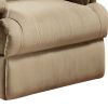 Deby 35 Inch Modern Recliner, Foam Cushioned Seat, Soft Microfiber, Beige