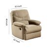 Deby 35 Inch Modern Recliner, Foam Cushioned Seat, Soft Microfiber, Beige