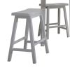 Gael 36 Inch Counter Height Square Dining Table Set, 4 Stools, Wood, White