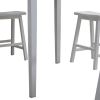 Gael 36 Inch Counter Height Square Dining Table Set, 4 Stools, Wood, White