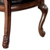 Loki 28 Inch Dining Chair, Nailhead Trim, Faux Leather, Set of 2, Brown