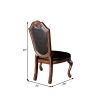 Loki 28 Inch Dining Chair, Nailhead Trim, Faux Leather, Set of 2, Brown