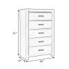 48 Inch Modern Tuscany Tall Dresser Chest, 5 Drawers, Metal Handles, Brown