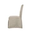 18 Inch Modern Fabric Skirted Dining Chair, Rubberwood, Set of 2, Beige