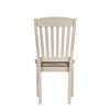 18 Inch Dining Chair, Fabric Padded Seat, Slatted, Set of 2, Antique White