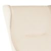 Arlo 33 Inch Accent Chair, Contoured Wingback, Beige Vegan Leather