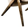 Arlo 33 Inch Accent Chair, Contoured Wingback, Beige Vegan Leather