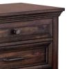 Oxy 30 Inch European Classic Nightstand, 3 Drawers, USB Ports, Wood, Brown