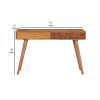 47 Inch Modern Wood Console Sideboard Table, Geometric, 2 Drawers, Brown