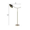 66 Inch Adjustable Arc Floor Lamp, Dome Shade, Dark Bronze, Antique Brass