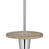 Charlie 61 Inch Modern Floor Lamp, Wood Table, 1 USB, Glossy, White, Brown
