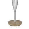 Charlie 61 Inch Modern Floor Lamp, Wood Table, 1 USB, Glossy, White, Brown