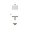 Charlie 61 Inch Modern Floor Lamp, Wood Table, 1 USB, Glossy, White, Brown