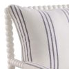 34 Inch Accent Chair, Reversible Pillow Backrest, Fabric, White, Navy