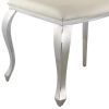 Kuri 23 Inch Dining Chair, Scalloped Back, Vegan Leather, Set of 2, Beige