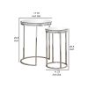 24 Inch Nesting Accent Tables, Mirrored Gemstone Trim, Set of 2, Silver