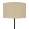 Ava 61 Inch Modern Floor Lamp, Glass Tray Table, 1 USB Port, Dark Bronze