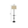 Ava 61 Inch Modern Floor Lamp, Glass Tray Table, 1 USB Port, Dark Bronze