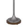 61 Inch Modern Floor Lamp, Glass Tray Table, 1 USB Port, Antique Silver
