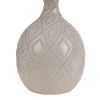 27 Inch Table Lamp Set of 2, Ceramic Base, Hardback Fabric Shade, Ivory