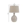 27 Inch Table Lamp Set of 2, Ceramic Base, Hardback Fabric Shade, Ivory