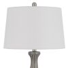 29 Inch Accent Table Lamp Set of 2, Elegant Tapered Glass Base, Slate Gray