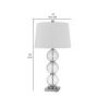 29 Inch Accent Table Lamp Set of 2, Stacked Crackle Glass balls, Silver