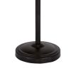Eli 60 Inch Tiffany Style Floor Lamp, Glass Shade, Metal Base, Antique Bronze