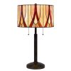 Eli 24 Inch Tiffany Style Table Lamp, Glass Shade, Antique Bronze