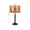 Eli 24 Inch Tiffany Style Table Lamp, Glass Shade, Antique Bronze