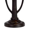 22 Inch Classic Table Lamp, Bird Art Stained Glass Shade, Antique Bronze