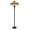 Xia 61 Inch Tiffany Style Vintage Floor Lamp, Glass Shade, Antique Bronze