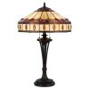Xia 26 Inch Tiffany Style Vintage Table Lamp, Glass Shade, Antique Bronze