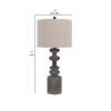 31 Inch Accent Table Lamp, Resin Turned Base, Set of 2, Beige, Gray