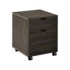 20 Inch Wood Rolling File Cabinet, 1 Large Cabinet, 1 Drawer, Dark Oak
