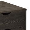20 Inch Wood Rolling File Cabinet, 1 Large Cabinet, 1 Drawer, Dark Oak