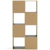 Zayla 48 Inch Tall Wood Bookcase Organizer, 8 Cube Compartments, Black