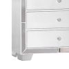 Eli 46 Inch Modern Wood Tall Dresser Chest, 5 Drawers, Mirrored, White