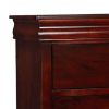 Liam 48 Inch 5 Drawer Wood Tall Dresser Chest, Molded Trim, Cherry Brown