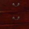 Liam 48 Inch 5 Drawer Wood Tall Dresser Chest, Molded Trim, Cherry Brown