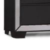 Eli 46 Inch Deluxe 5 Drawer Tall Dresser Chest, Mirrored Trim, Wood, Black
