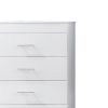 Vin 48 Inch Modern Tall Dresser Chest, 5 Gliding Drawers, Crisp White
