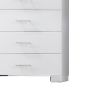 Vin 48 Inch Modern Tall Dresser Chest, 5 Gliding Drawers, Crisp White