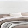 Vin Modern Queen Size Bed, Panel Headboard, LED Light, Crisp White Finish