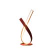 17 Inch Accent Table Lamp, Ribboned Bow, Round Base, LED Lighting, Red